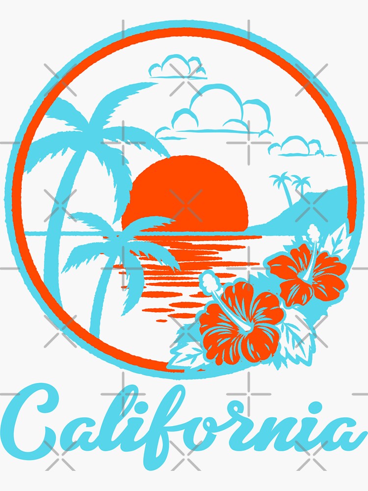 California - Surfing / Sunset Design | Sticker