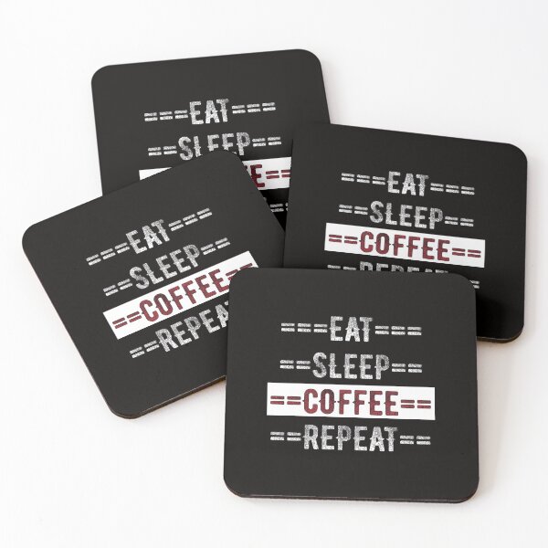 Item preview, Coffee Lover Gift - Eat Sleep Coffee Repeat  - Distressed Text Design designed and sold by TrndSttr.