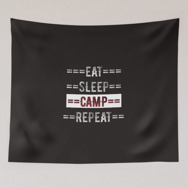 Item preview, Camper Gift - Eat Sleep Camp Repeat  - Distressed Text Design designed and sold by TrndSttr.