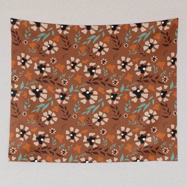 Item preview, retro colorful flowers designed and sold by cemreyigitsahin.