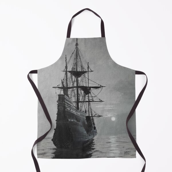 Item preview, The Mayflower Ship Black and White Painting designed and sold by SarahJisri.