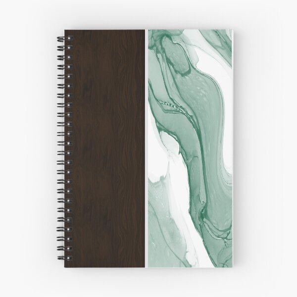 Item preview, Green and White Alcohol ink Watercolor Marble with Dark Wood designed and sold by LeahsColorBox.