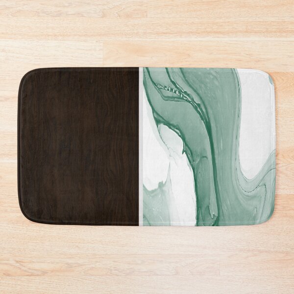 Item preview, Green and White Alcohol ink Watercolor Marble with Dark Wood designed and sold by LeahsColorBox.