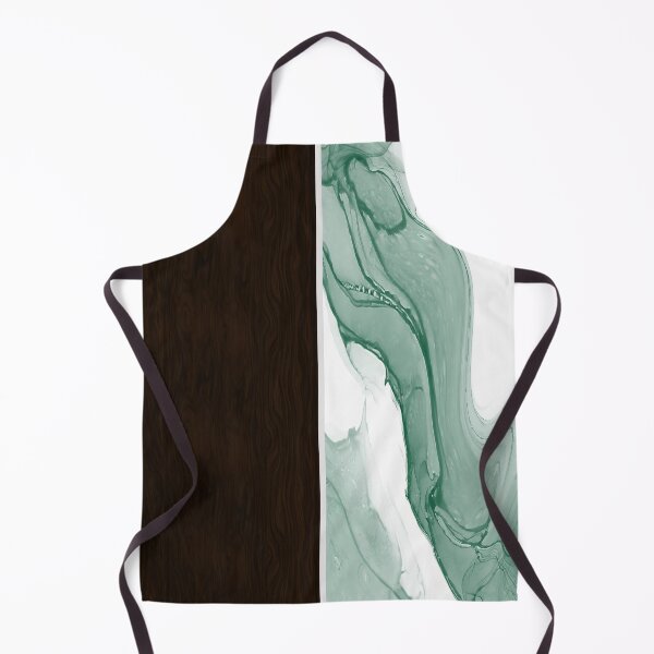 Item preview, Green and White Alcohol ink Watercolor Marble with Dark Wood designed and sold by LeahsColorBox.