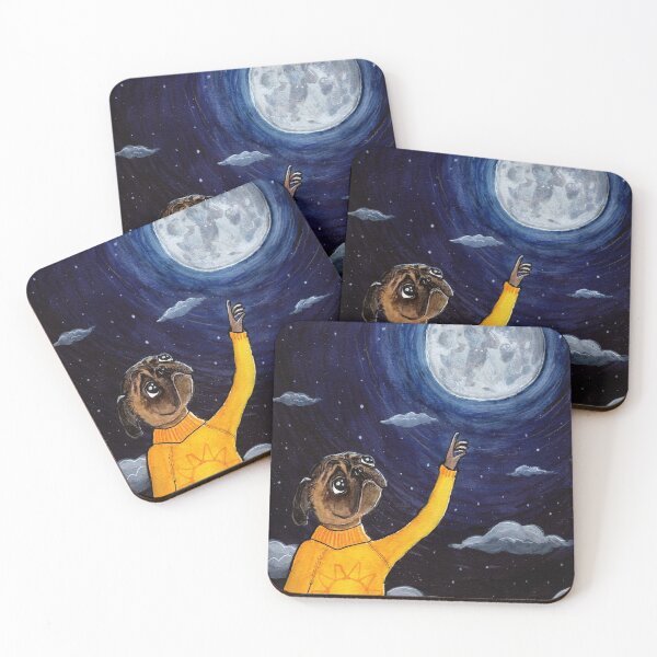 Item preview, Pug and the Moon designed and sold by Brilleting.