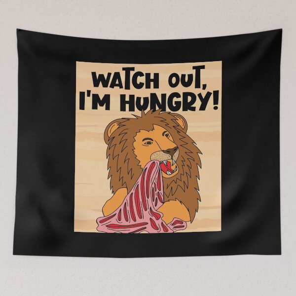 Item preview, Funny And Hungry Lion With Saying designed and sold by flofin.