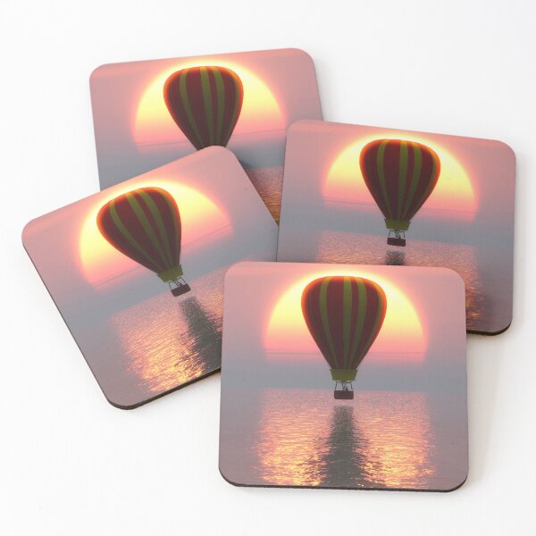 Artikelvorschau, Heißluftballon Wandkunst, Naturszene, Natur Sonnenuntergänge, Cottage Szene, Cottage Himmel, Metall Fotodrucke entworfen und verkauft von eyesight4vision.