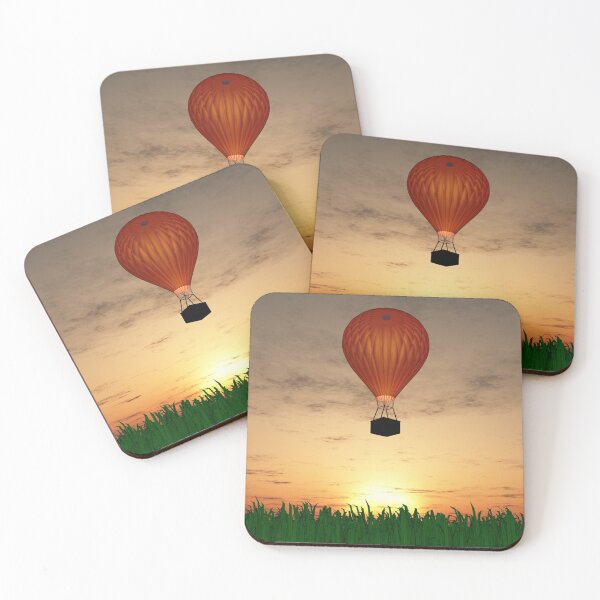 Artikelvorschau, Heißluftballon Wandkunst, Naturszene, Natur Sonnenuntergänge, Cottage Szene, Cottage Himmel, Metall Fotodrucke entworfen und verkauft von eyesight4vision.