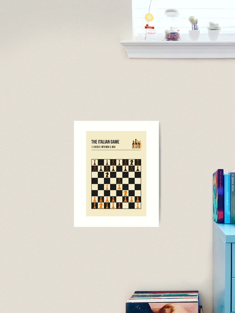 The Italian Game Chess Openings Art Book Cover Poster - Italian Game -  Posters and Art Prints
