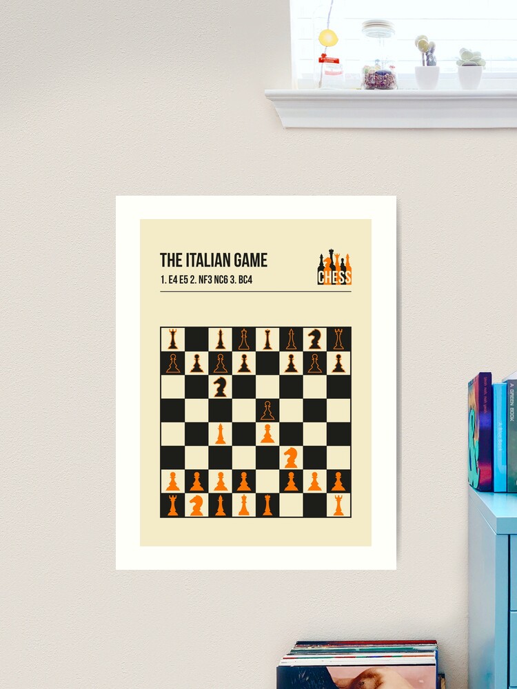 The Italian Game Chess Openings Art Book Cover Poster Metal Print