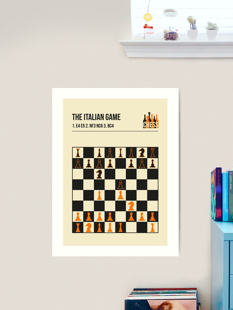 The Italian Game Chess Openings Art Book Cover Poster Greeting