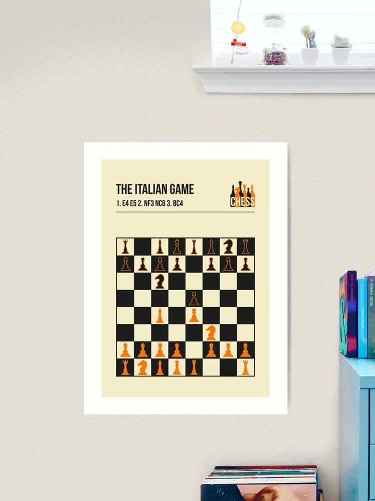 The Italian Game Chess Openings Art Book Cover Poster - Italian Game -  Posters and Art Prints