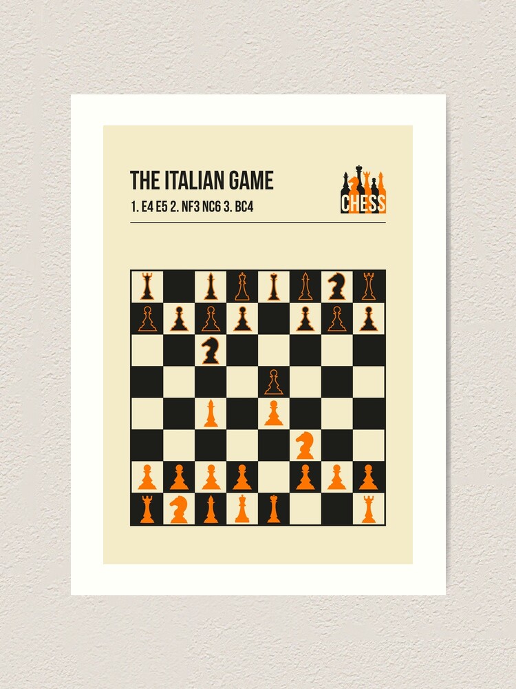 The Italian Game Chess Openings Art Book Cover Poster