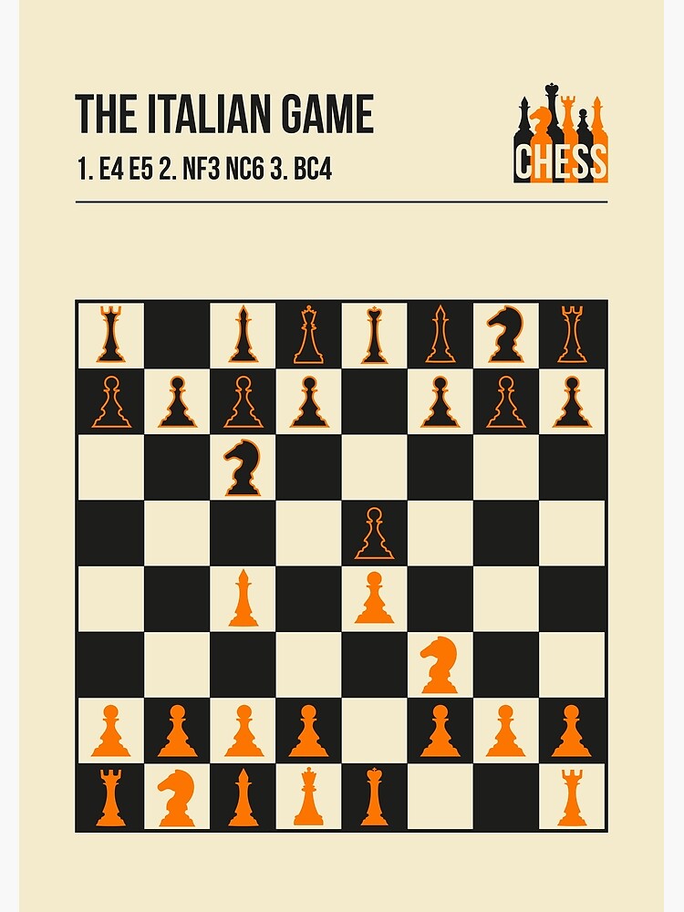 The Italian Game Chess Openings Art Book Cover Poster Art Print for Sale  by Jorn van Hezik