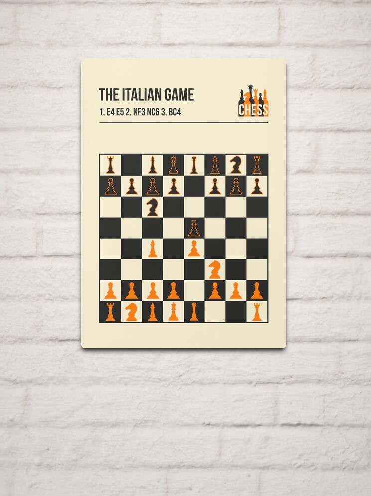 The Italian Game Chess Openings Art Book Cover Poster Metal Print