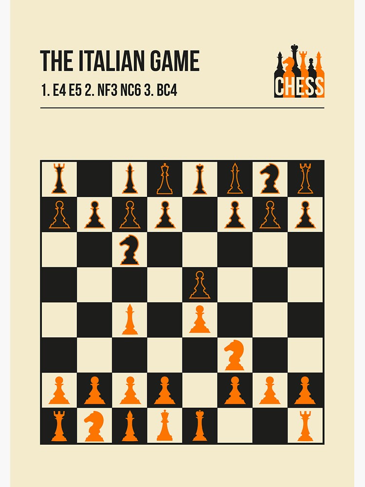 The Italian Game Chess Openings Art Book Cover Poster Sticker for Sale by  Jorn van Hezik