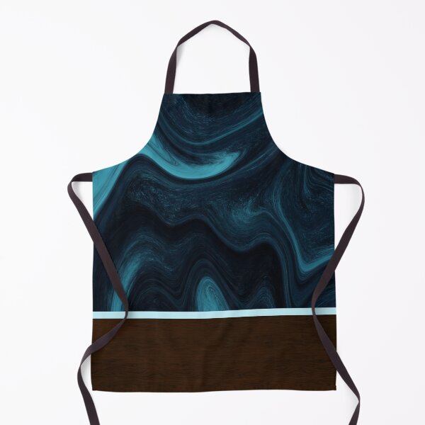 Item preview, Blue Teal Aqua  Alcohol ink Watercolor Marble with Dark Wood designed and sold by LeahsColorBox.