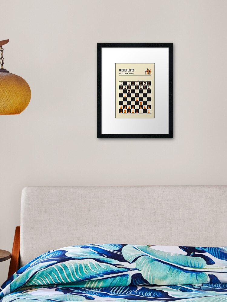 The Ruy Lopez Chess Opening in a vintage book cover poster style. | Art  Board Print