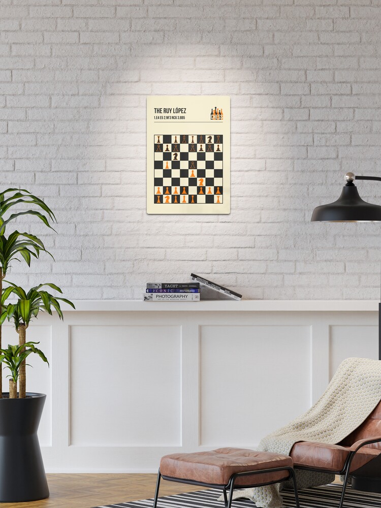 The Ruy Lopez Chess Opening in a vintage book cover poster style.  Art  Board Print for Sale by Jorn van Hezik