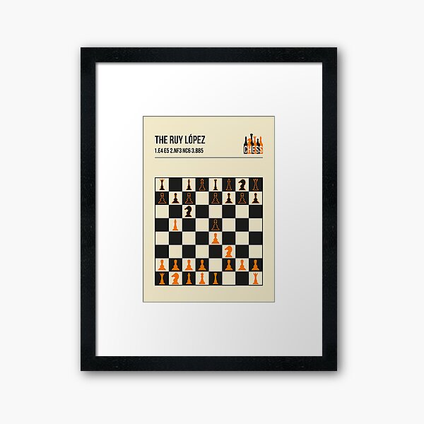 The Ruy Lopez Chess Opening in a vintage book cover poster style. | Art  Board Print