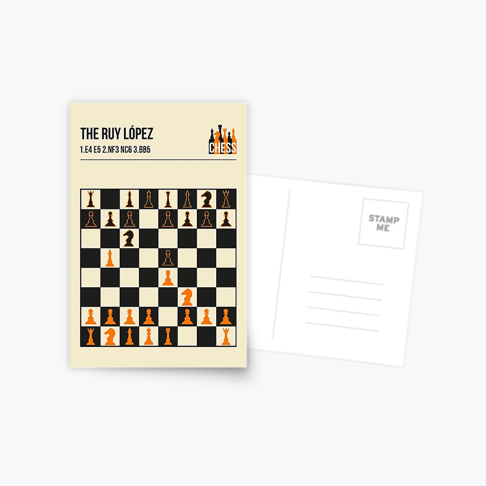 The Ruy Lopez Chess Opening in a vintage book cover poster style. | Art  Board Print