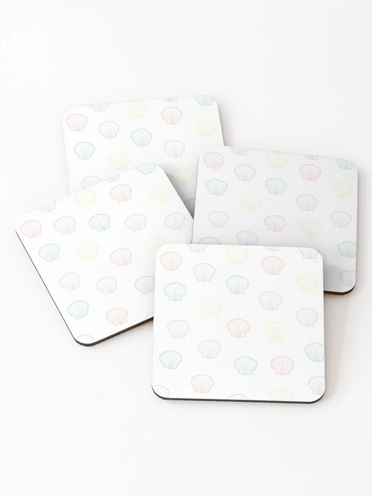 Thumbnail 1 of 5, Coasters (Set of 4), Pastel Shells designed and sold by PyjamaBee.