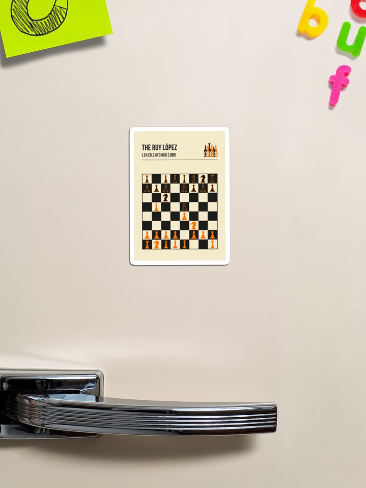 The Ruy Lopez Chess Opening in a vintage book cover poster style.  Art  Board Print for Sale by Jorn van Hezik