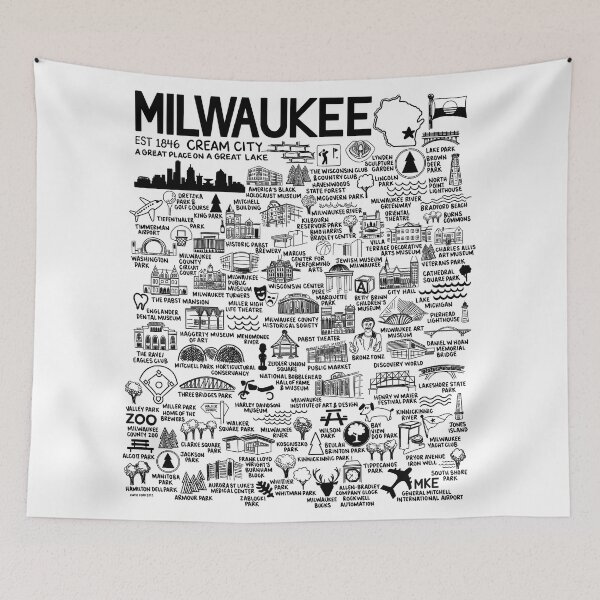Artikelvorschau, Karte Milwaukee entworfen und verkauft von fiberandgloss.