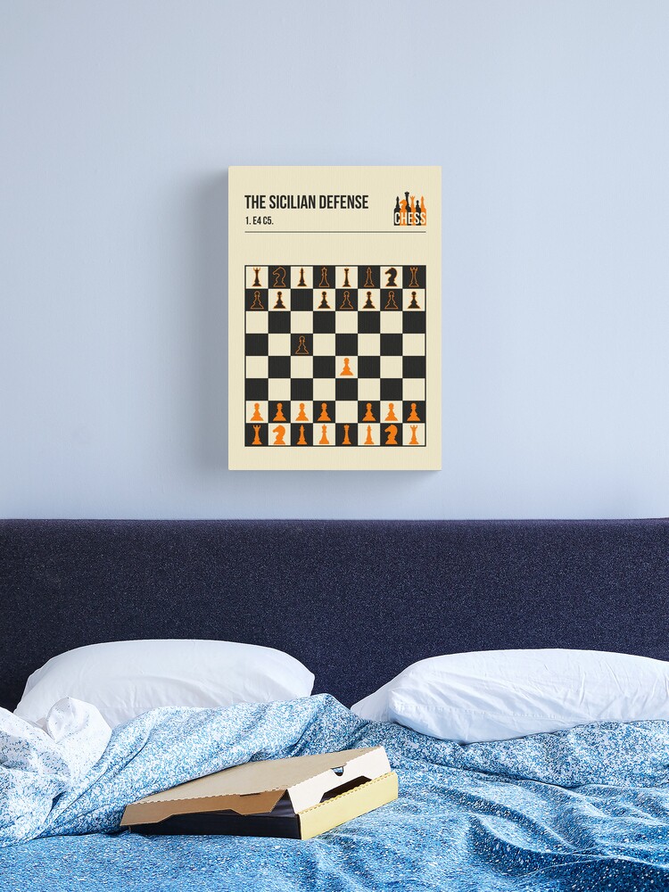 The Sicilian Defense Chess Opening Vintage Book Cover Poster Style |  Greeting Card