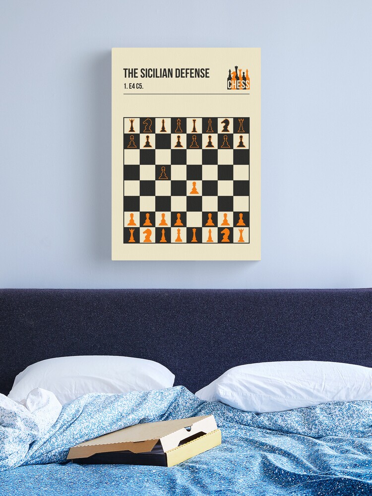 The Sicilian Defense Chess Opening Vintage Book Cover Poster Style | Art  Board Print