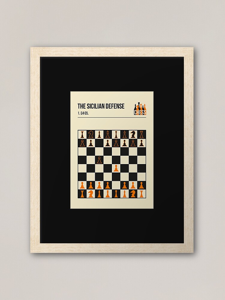 Chess Sicilian Defense Opening Move e4 c5 Design Art Board Print for Sale  by trendyzcom