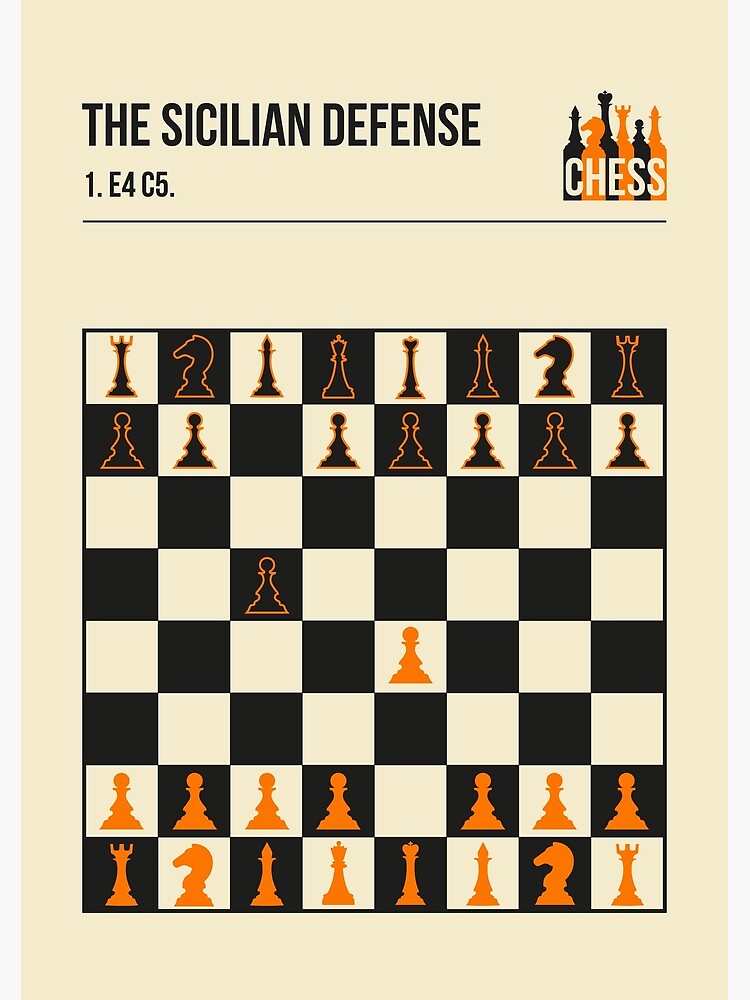 The Sicilian Defense Chess Opening Book Cover Poster Framed Canvas by Jorn