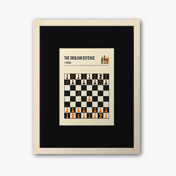 The Sicilian Defense Chess Opening Book Cover Poster Framed Canvas