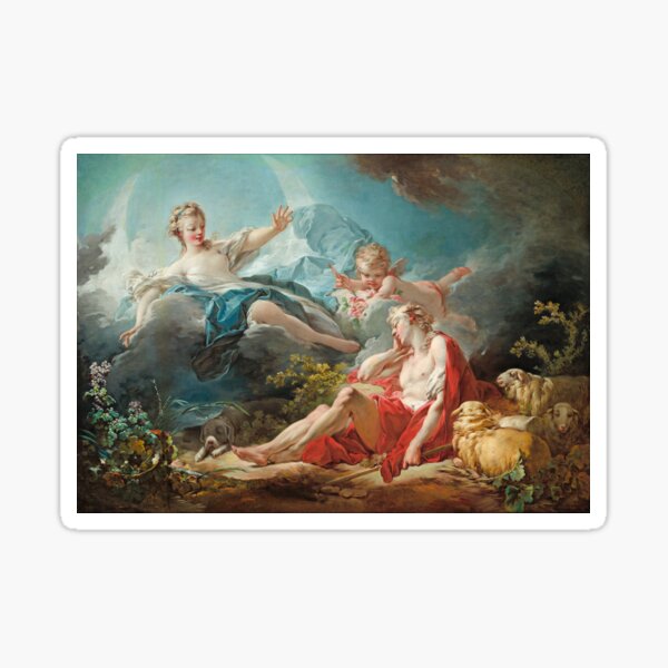 Diana and Endymion - Jean Honoré Fragonard Sticker