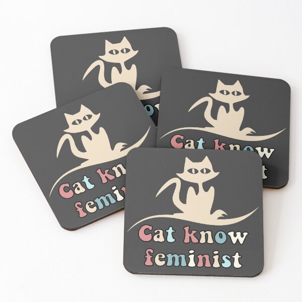 Item preview, cat know feminist designed and sold by VintagePrada.