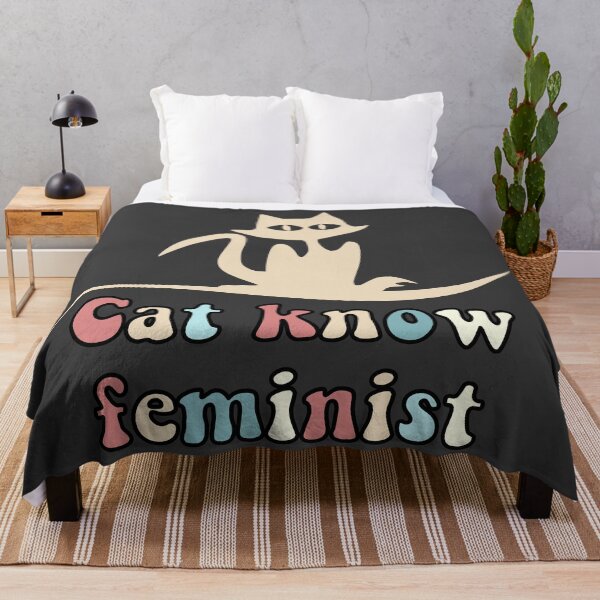 Item preview, cat know feminist designed and sold by VintagePrada.