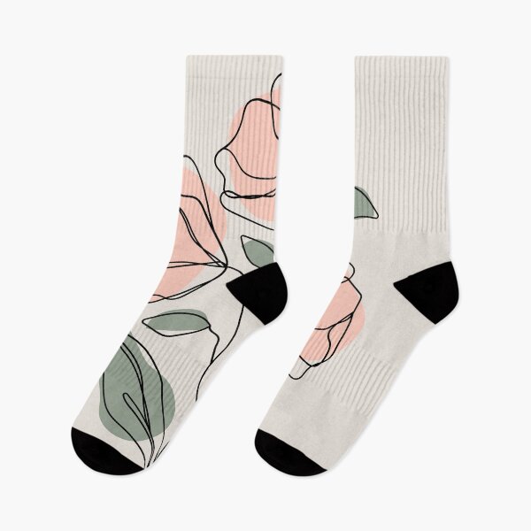 Item preview, Flower Line Drwaing with Pastel Patches designed and sold by NaomiBalog.