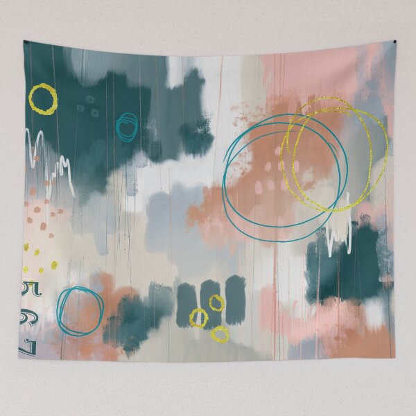 Item preview, Peach and Green Abstract Painting designed and sold by NancyMerkle.