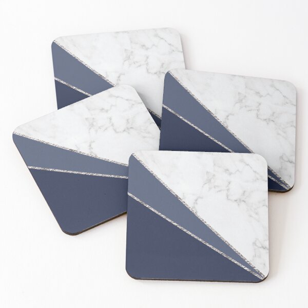 Item preview, Navy Blue, Silver and Marble Geo designed and sold by thelustrous.