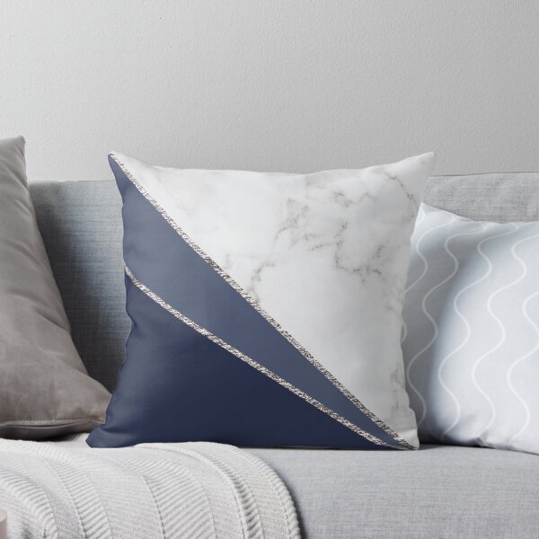 Item preview, Navy Blue, Silver and Marble Geo designed and sold by thelustrous.
