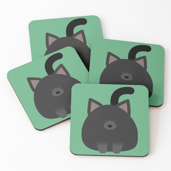 Item preview, black cat round friend designed and sold by peachypanda.