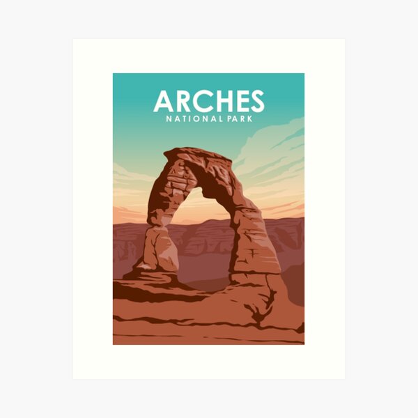 Item preview, Arches National Park Travel Poster in a vintage and minimal style  designed and sold by Stadify.