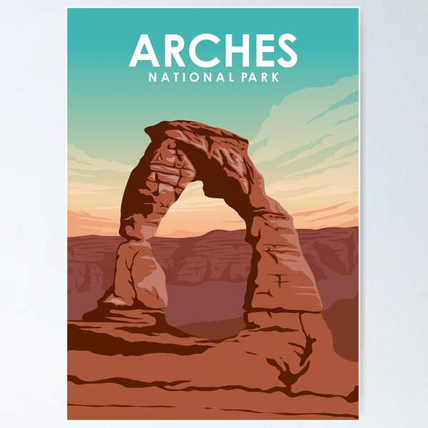 Item preview, Arches National Park Travel Poster in a vintage and minimal style  designed and sold by Stadify.