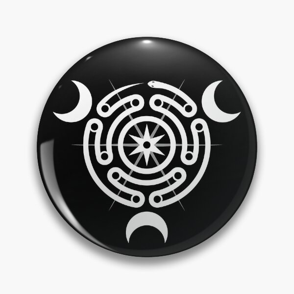 Item preview, Hecates Wheel Moon Goddess Serpent Labyrinth with 3 Moons designed and sold by SpreadForSatan.