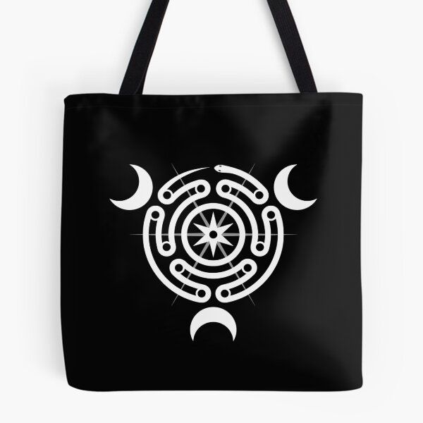 Item preview, Hecates Wheel Moon Goddess Serpent Labyrinth with 3 Moons designed and sold by SpreadForSatan.