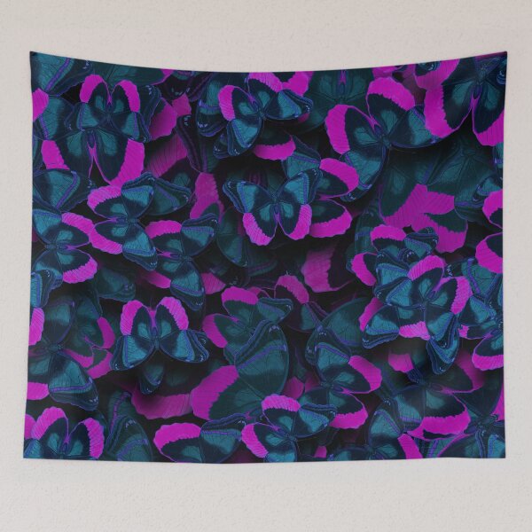 Item preview, Butterflies all over print # 2 pink turquoise-blue designed and sold by Susanne Margarete Lutz.