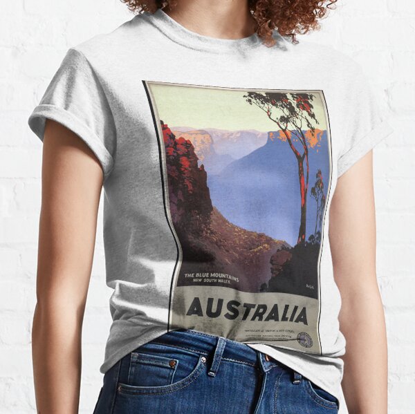 Vintage Travel Poster: Blue Mountains, Australia Classic T-Shirt