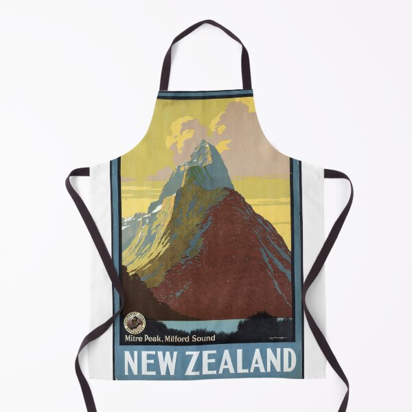 Item preview, Vintage Travel Poster: Mitre Peak, Milford Sound, New Zealand designed and sold by Vintage Vibes.