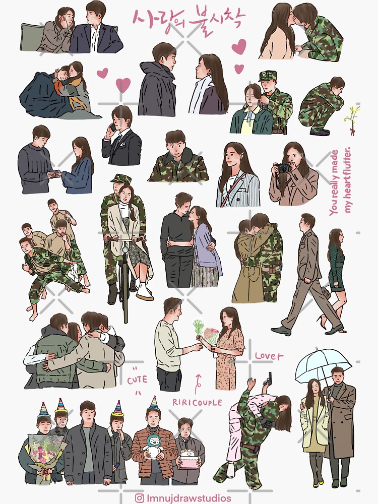 "Crash Landing on You * for A4 Sticker pack Redesigned v3" Sticker for