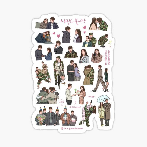 Artikel-Vorschau von Crash Landing on You * für A4-Stickerpaket Neu gestaltet v3, designt und verkauft von Imnujdrawstudio.